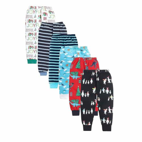 EIO Unisex Kids Cotton Pajama Pants Combo Pack 0f 6