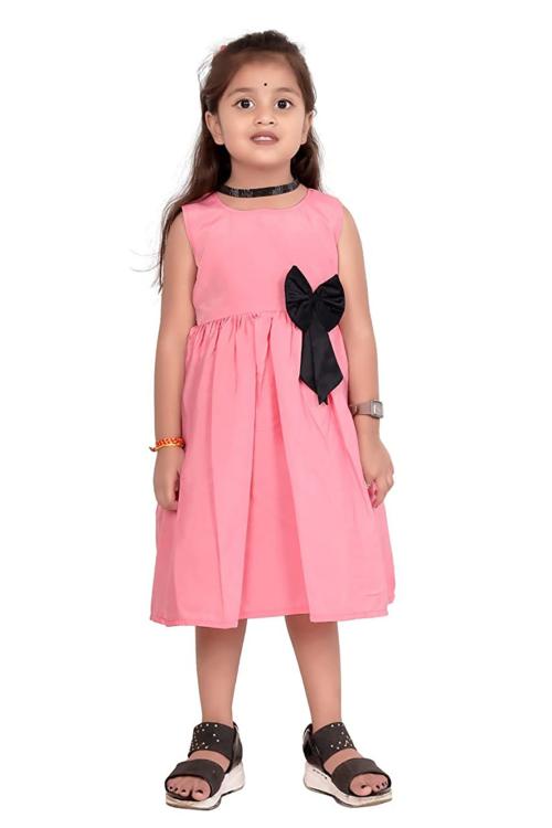 CROWN HUNTER Girls Multicolor Solid Belted Dress