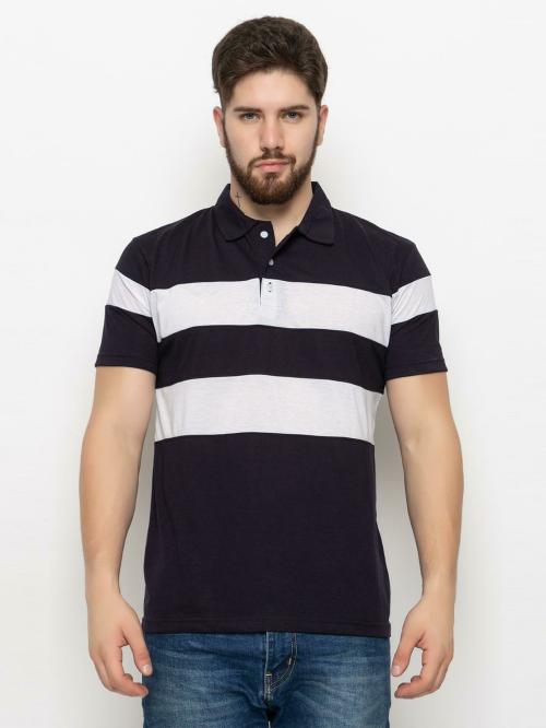 EMERALD APPAREL TRADING Colorblock Men Polo Neck Black T-Shirt