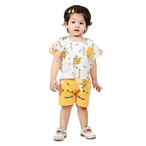 Buy EC ELEGANT CLOSET Baby Girl Top Bottom YELLOW Online at Best