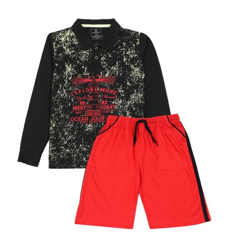 SURYA MAX KIDS FULL SLEEVE T-SHIRT AND SHORTS COMBO