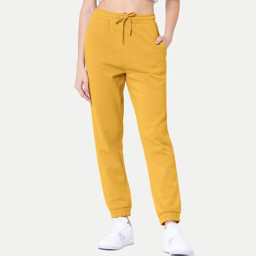 Rad Prix Womens Mustard Solid Joggers