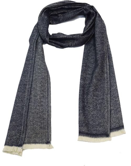 V Vrinde Men Dark Blue Printed Pure Wool Muffler