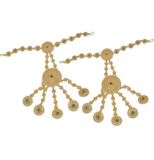 Buy Meira Jewellery Green Copper Hathpanja For Women Online at Best