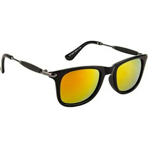 Yellow Lens Black Frame Wayfarer Sunglasses for Men and Women