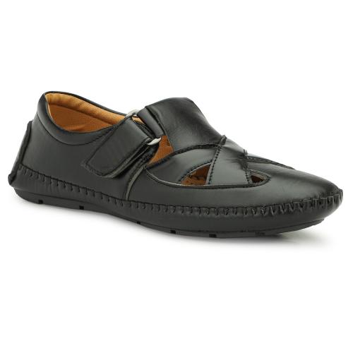 FLADA SHOE Men's Brown Perfect Style Synthetic Leather Velcro Roman Sandal 7 UK