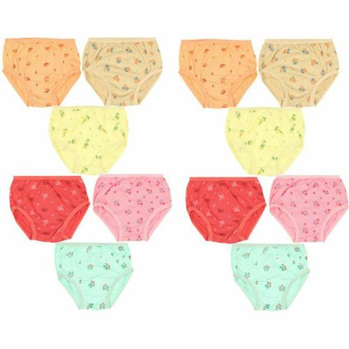 YELLOWDELIGHT Baby Girls Multicolor Pure Cotton Pack Of 12 Panty (1 - 2 Years)