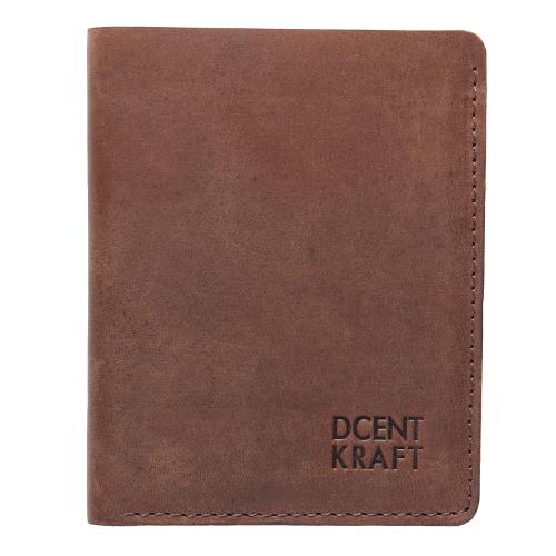 DCENT KRAFT Genuine Leather Slim Wallet for men, Bi Fold Minimalist Stylish Brown Leather wallet