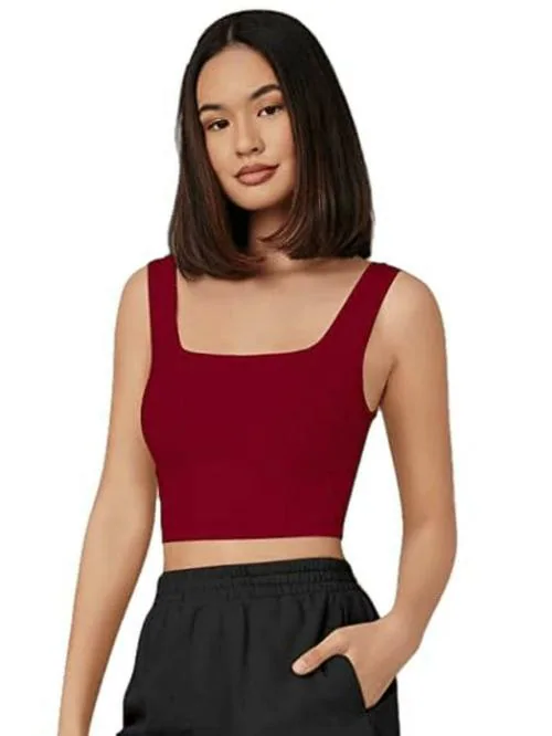 POOJARAN SAREE Tops for Women|Crop top Tank top|Beach wear|Stylish Tops|Inner for Women|Ribbed Tops|Spaghetti top|Stretchable Gym Tops|Trendy Tops