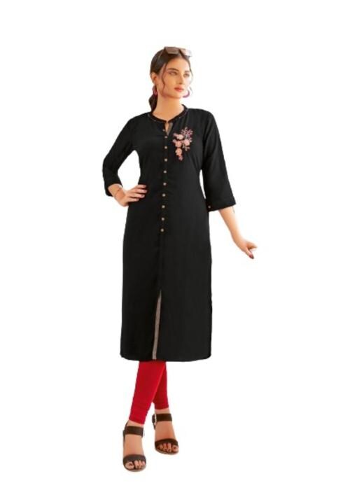 MITTOO important gentleman box Black Kurti Embroidary & Handwork ( XXL )