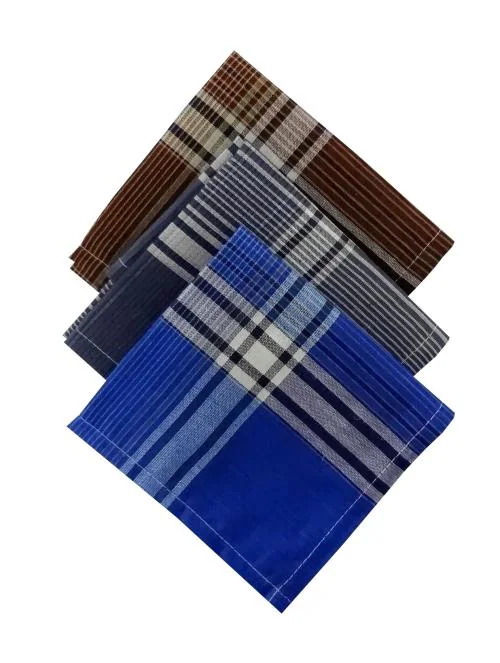 Buy S4S 100 Cotton Pack of 3 Premium Handkerchiefs Hanky For Men, Dark