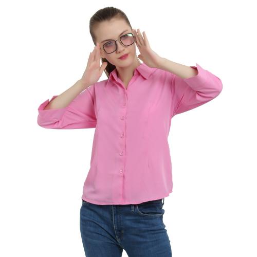 R Cube Women Casual / Office Wear Poly crepe Button Down Shirt