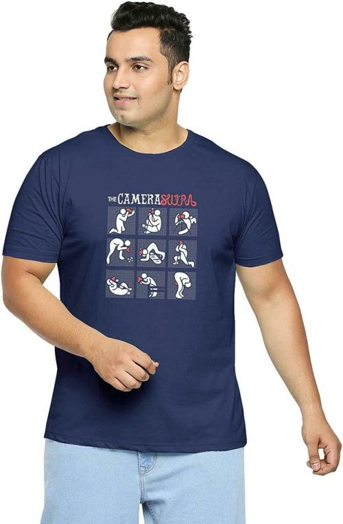 Dhaga - THE PURITY OF HERITAGE Men Blue Printed Cotton Blend T-Shirt