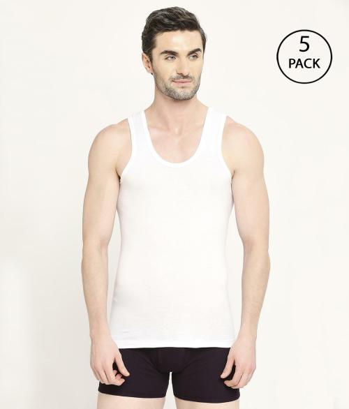VIP Fresh Men's Quick Dry Pure Cotton Vest | Stay Fresh 54x7 with Sweat Absorbent - Pack of 5