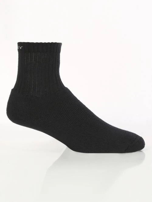 Jockey 7036 Men's Black Solid Cotton Blend Ankle-Length Socks
