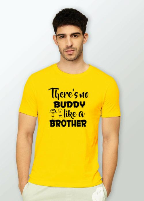 Estaban Men Yellow Buudy Bhaijaan Printed Cotton Blend T-Shirt (Xl)
