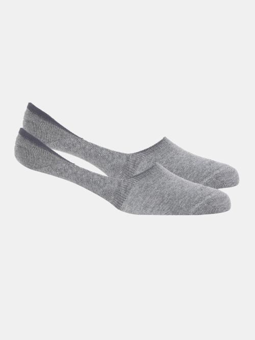 Jockey 7099 Men's Mid Grey Melange Solid Cotton Blend Pack of 2 No-show Socks