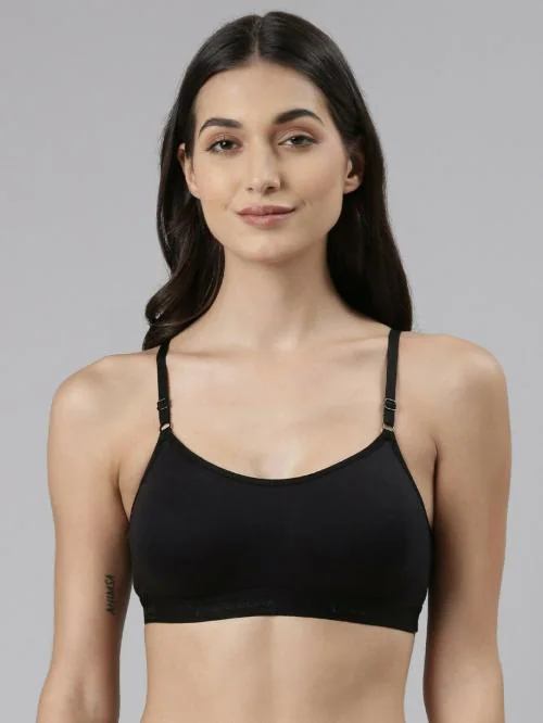 Dollar Missy Women Wire Free Non Padded Black color Moulded Bra