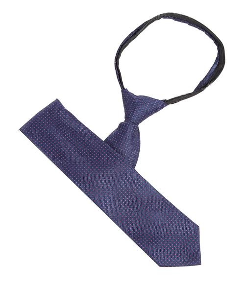 Leonardi Men Navy Microfiber Zipper Tie