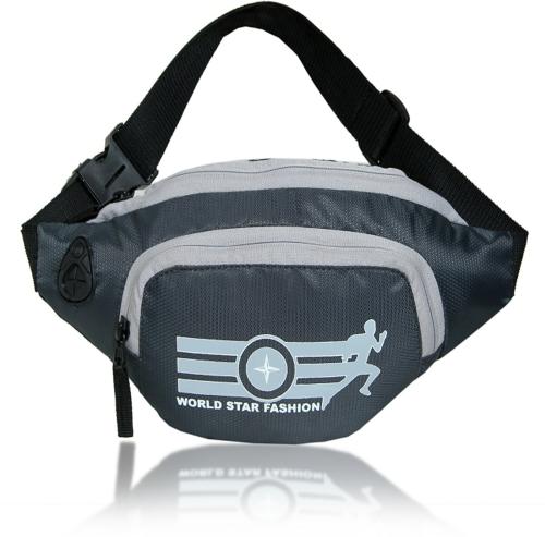 Waist Bag Style Travel Pouch Passport Holder with Adjustable Strap [grey ] Handy Hiking Zip Pouch Document Money Phone Belt Sport Bag (Grey)