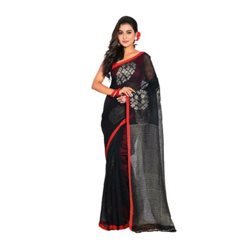 Morchari Women Black Solid Saree