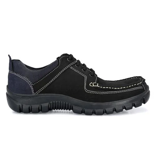 ALLSAFE Genuine Leather Steel-Toe Safety Shoes For Men (Black)