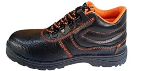 Toe Power Mens Black PVC Sole Labour Safety Shoes