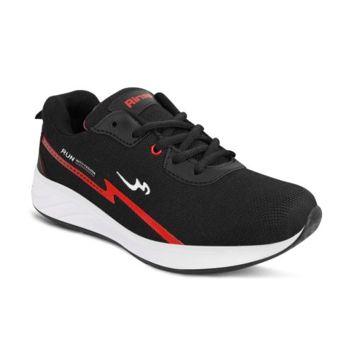 H Fashion Black and Red Sport Shoes For Men