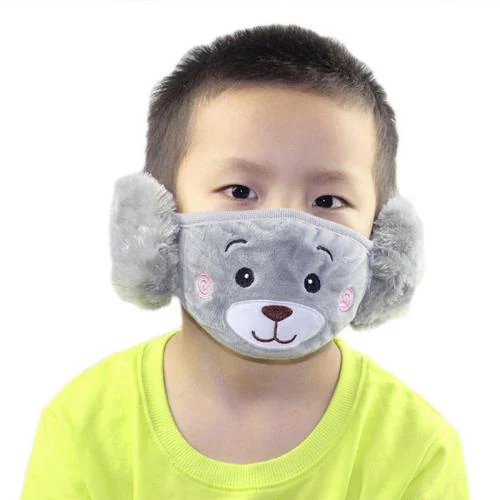 Mopslik - Kids Boys Warm Winter Earmuff Face Mask - Grey