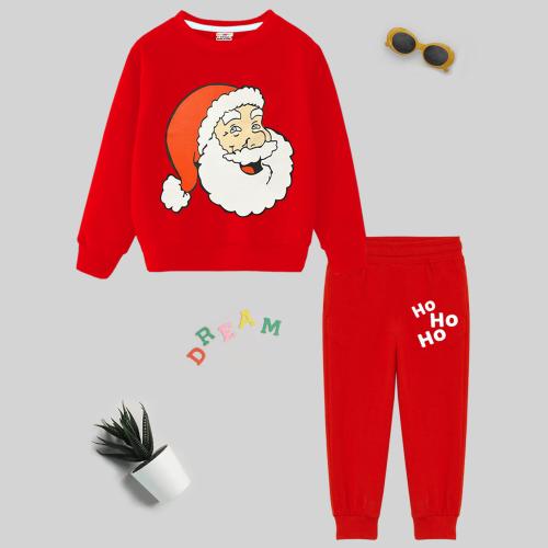 KUCHIPOO Santa Winterwear Sweatshirt and Pyjamas Set (KUC-PSUT-117, Red-Color)