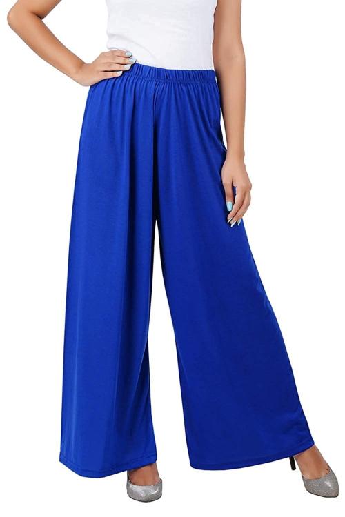 SriSaras Women Royal Blue Woollen Palazzo - Free Size