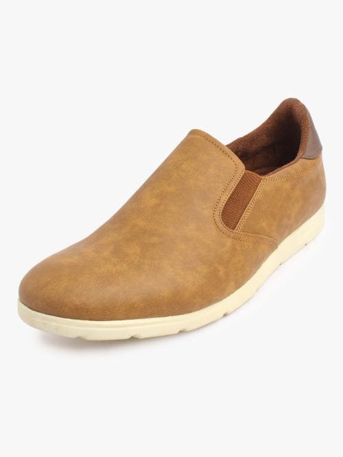 Franco Leone Tan Mens Leather Casual Shoes