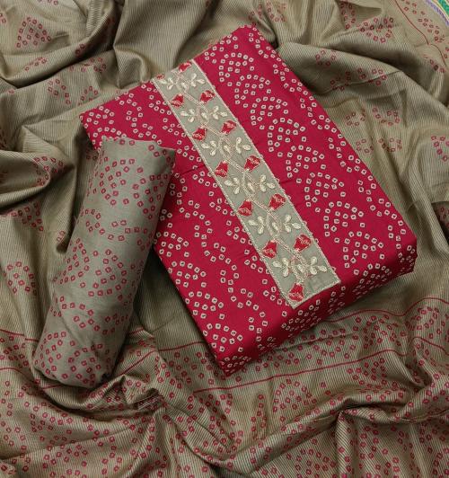 ILYANA Maroon Colour Cotton Printed Unstitched Dress Material For Women