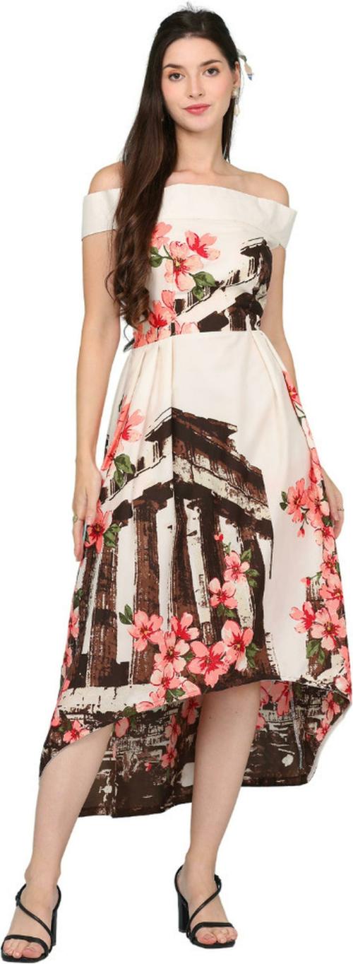 HSM HIGH Impero Women Multicolor Embroidered Crepe Calf/Three Fourth Length Flared/A-Line Gown