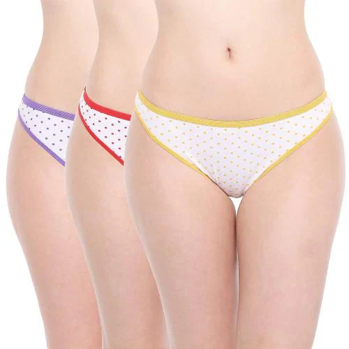 Chic Women Love Lady Dots 100 Percent Cotton Panties - Pack of 3