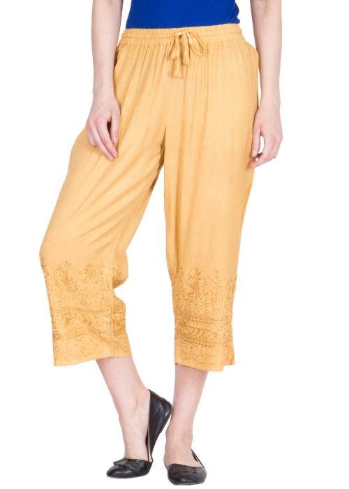 LUJOSO Women's Rayon Harem Pant | Harem Pant for Women | Dhoti | Patiala Pants | Stylish Afghani Salwar Palazzo Pants | Comfortable & Regular Fit Pants for Yoga, Dancing Beige