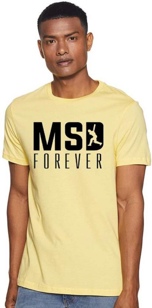 Harshys MSD Forever t shirt Printed Men Round Neck Yellow T-Shirt