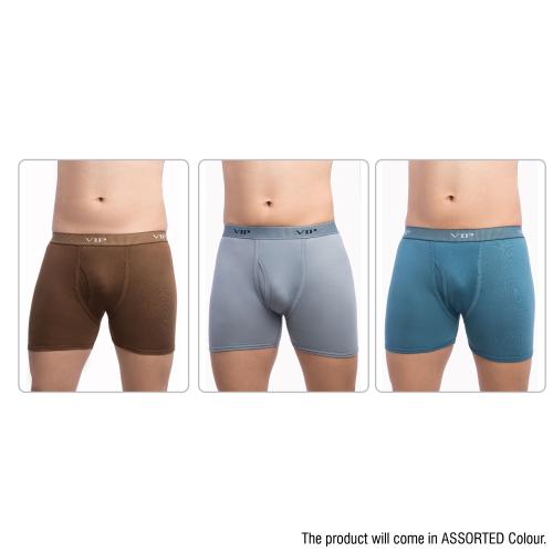 VIP Men's Assorted Fresh Plain Pack of 3 Trunk
