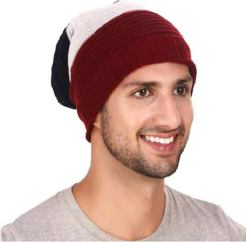 Knotyy Men Women Winter Woolen cap, Beanie Cap with Fur Inside (Pack of 1)
