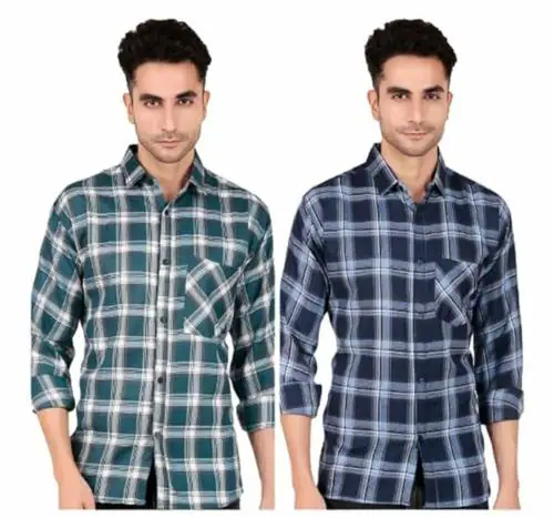 STITCHCRAFT STYLE Check Shirt for Men Full Sleeves Formal Check Shirts Big Checks Shirts for Men Office Wear Plaid Checkered Shirt Casual Office Wear