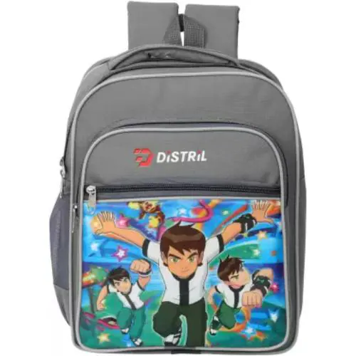 DISTRIL Medium 30L School Bag Kids'BEN-10 Cartoon, NUR,LKG,UKG,1st study, School Bag. School Bag (Grey, 30 L)