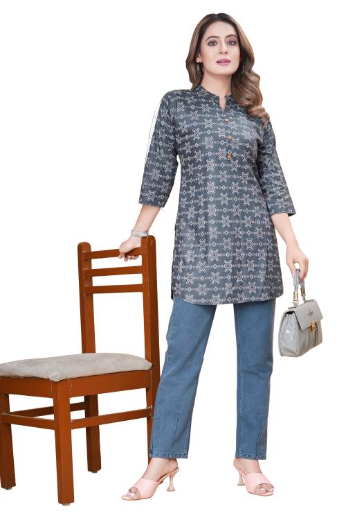 UNIKKART Shopping Indian Tunic & Tops Women's Cotton Floral Print Top | Latest Trendy for Women- L