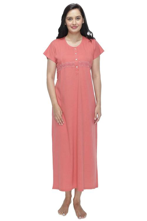 French Lime Women Peach Cotton Nighties