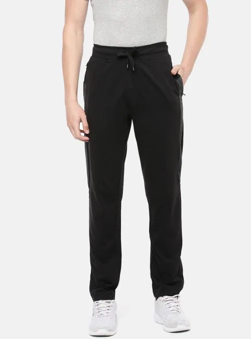 Macroman M Series Men Black Solid Cotton Single Track Pants