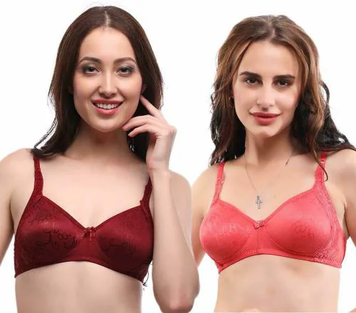 DAISY DEE Multicolor Self Design Pure Cotton Pack of 2 Bra
