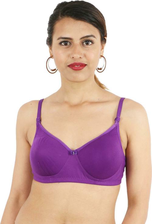 Emosis Women Purple Bralette Cotton Blend Heavily Padded Bra Pack of 1 (32)