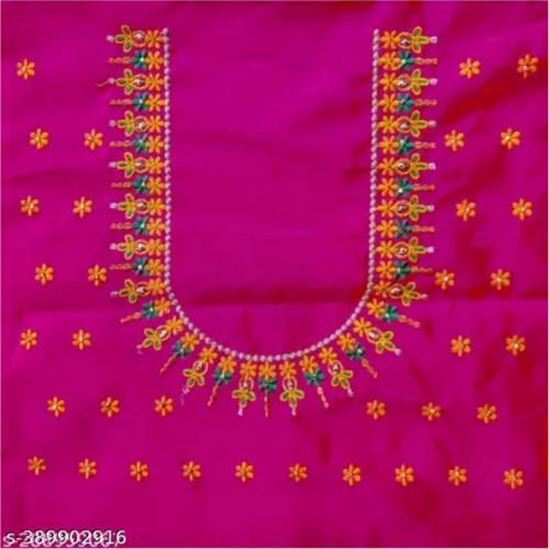 I K BRAND Womens wear tradational maggam work blouse piece (UNSTICHED