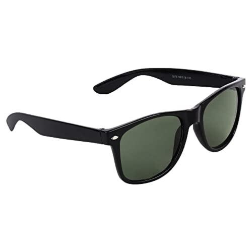 SIDEWOK Wayfarer Glossy Finish Unisex Sunglasses(Lens-Green||Frame-Black|| SUN-013)