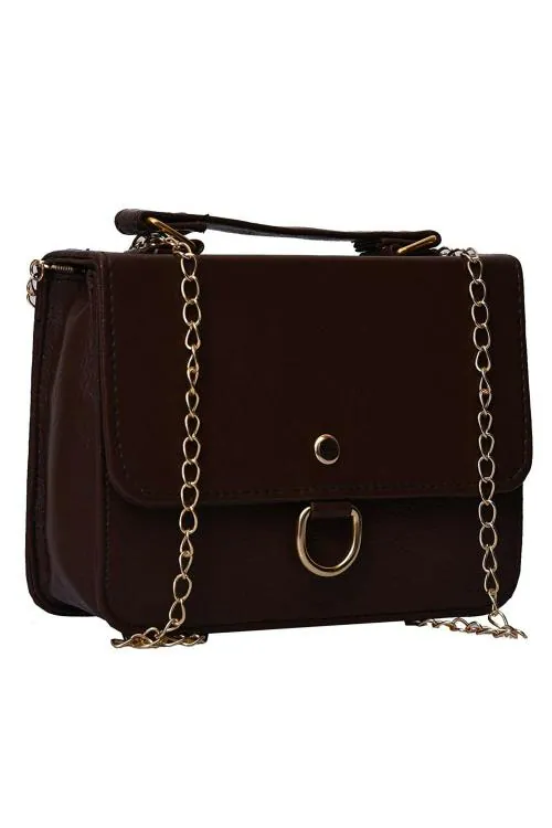 Fristo Brown PU Women Sling Bag