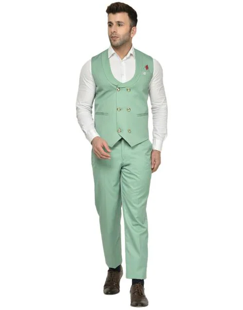 REFULGENT Premium Men Green Suit Jacket With Trouser U Gala (Green)